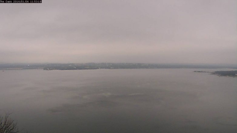 Lake Travis webcam, January 6, 2016 11:00 AM CT