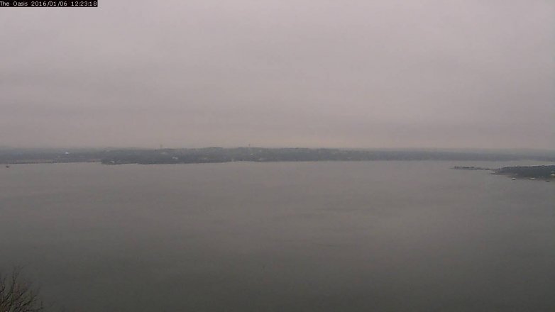 Lake Travis webcam, January 6, 2016 11:30 AM CT