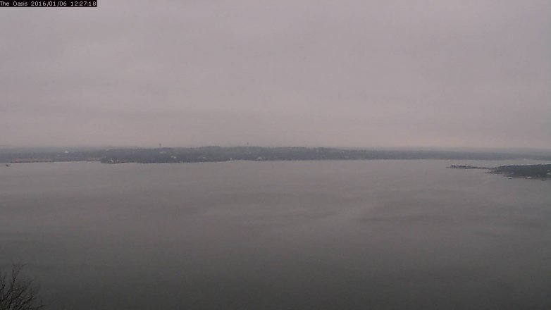 Lake Travis webcam, January 6, 2016 11:35 AM CT