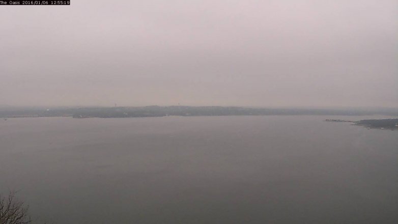 Lake Travis webcam, January 6, 2016 12:00 PM CT