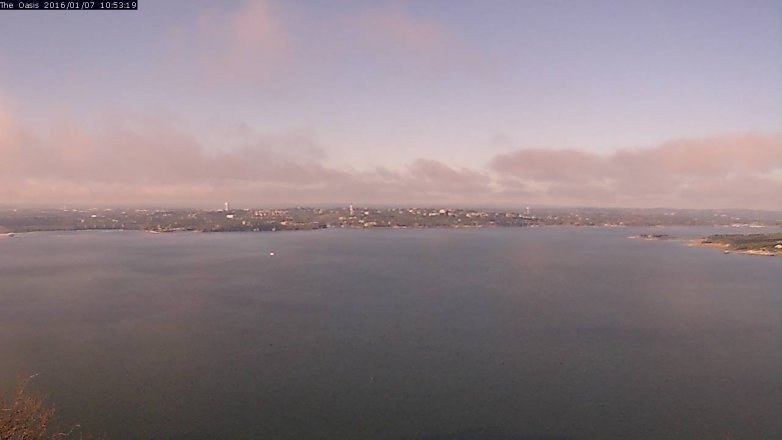 Lake Travis webcam, January 7, 2016 10:00 AM CT