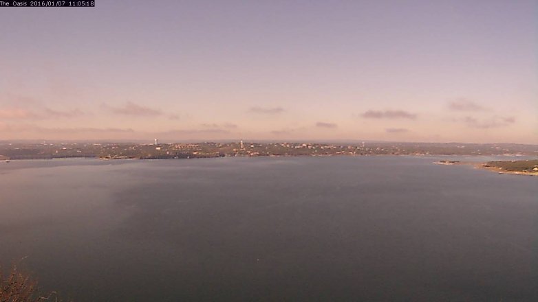Lake Travis webcam, January 7, 2016 10:10 AM CT