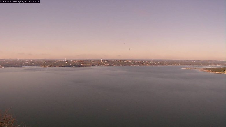Lake Travis webcam, January 7, 2016 10:20 AM CT