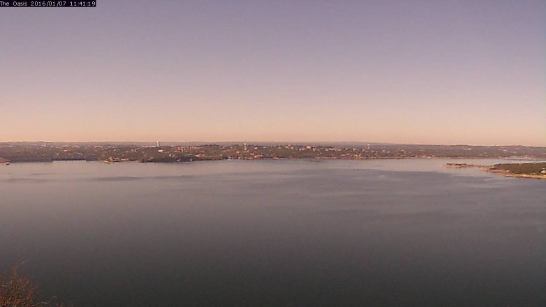 Lake Travis webcam, January 7, 2016 10:50 AM CT