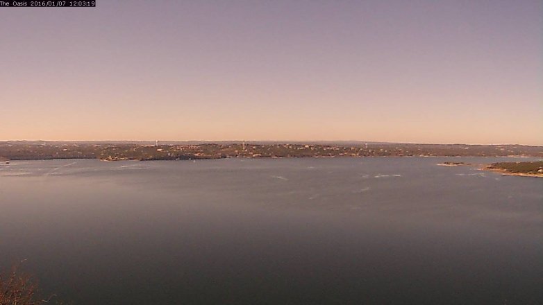 Lake Travis webcam, January 7, 2016 11:10 AM CT