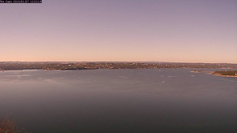 Lake Travis webcam, January 7, 2016 11:30 AM CT