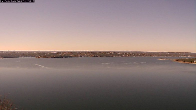 Lake Travis webcam, January 7, 2016 12:05 PM CT