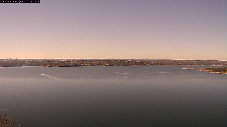 Lake Travis webcam, January 7, 2016 12:10 PM CT