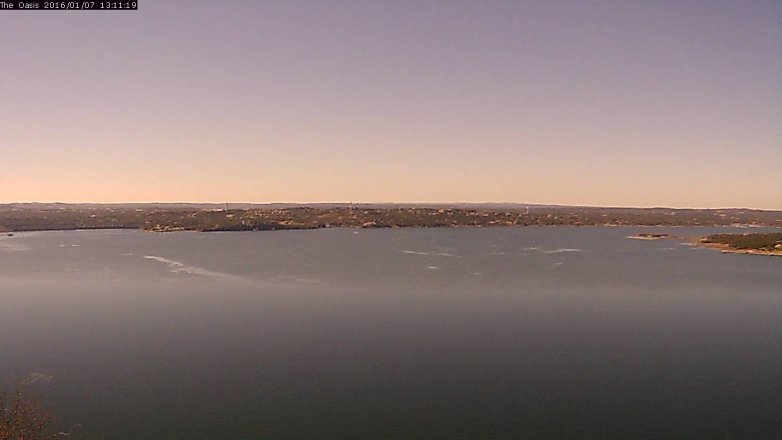Lake Travis webcam, January 7, 2016 12:20 PM CT