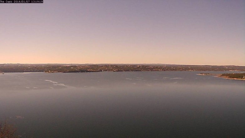 Lake Travis webcam, January 7, 2016 12:25 PM CT