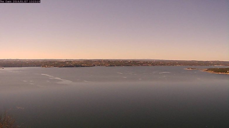 Lake Travis webcam, January 7, 2016 12:30 PM CT