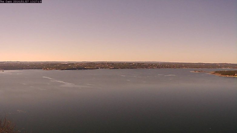 Lake Travis webcam, January 7, 2016 12:35 PM CT