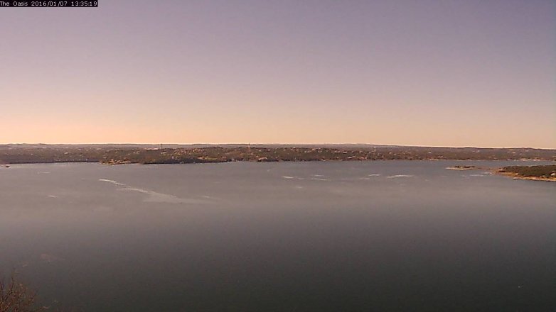 Lake Travis webcam, January 7, 2016 12:40 PM CT