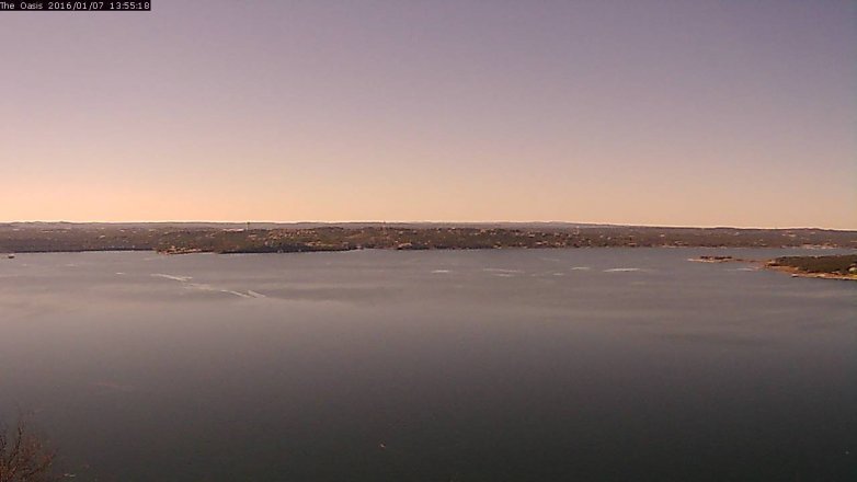 Lake Travis webcam, January 7, 2016 1:00 PM CT