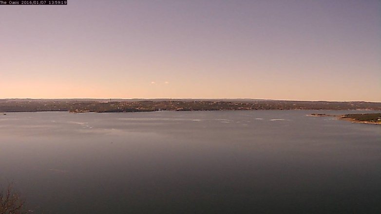 Lake Travis webcam, January 7, 2016 1:05 PM CT
