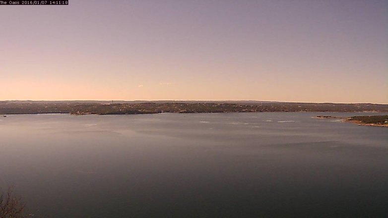 Lake Travis webcam, January 7, 2016 1:20 PM CT