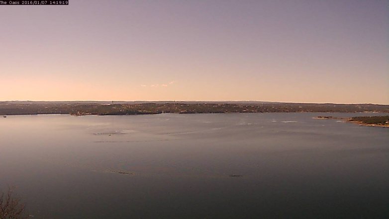 Lake Travis webcam, January 7, 2016 1:25 PM CT