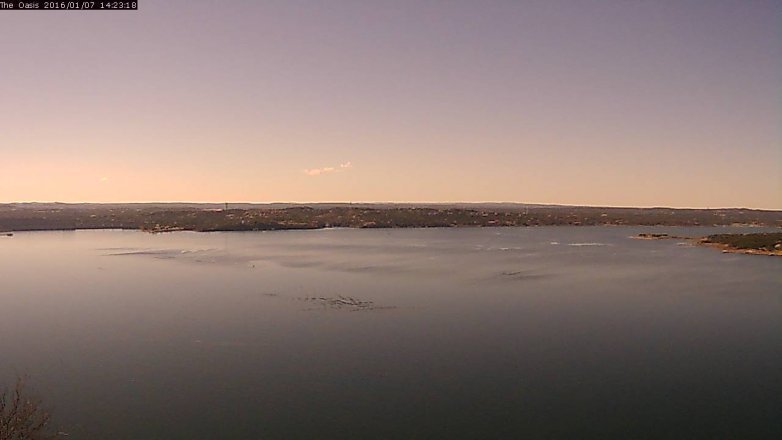 Lake Travis webcam, January 7, 2016 1:30 PM CT