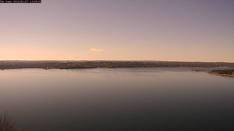 Lake Travis webcam, January 7, 2016 1:40 PM CT