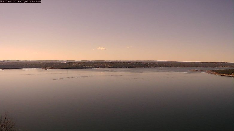 Lake Travis webcam, January 7, 2016 1:55 PM CT
