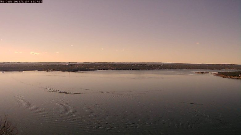 Lake Travis webcam, January 7, 2016 2:15 PM CT