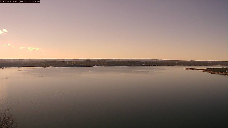 Lake Travis webcam, January 7, 2016 2:25 PM CT