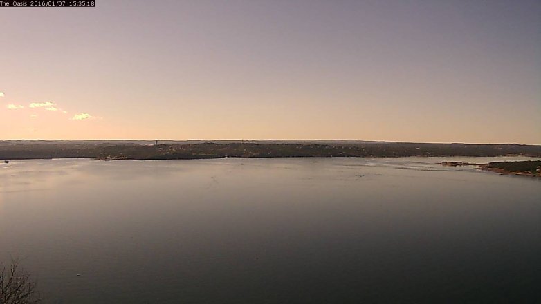 Lake Travis webcam, January 7, 2016 2:40 PM CT
