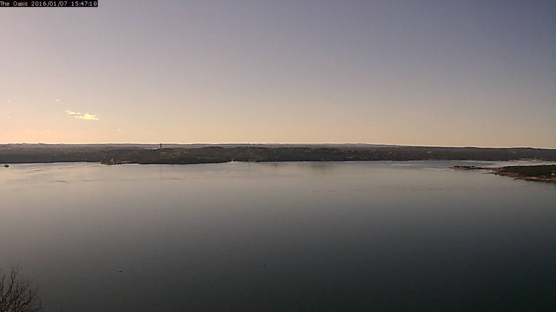 Lake Travis webcam, January 7, 2016 2:55 PM CT