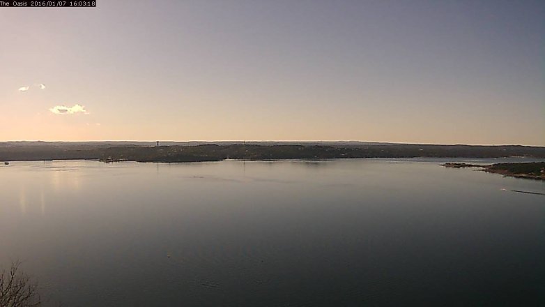 Lake Travis webcam, January 7, 2016 3:10 PM CT