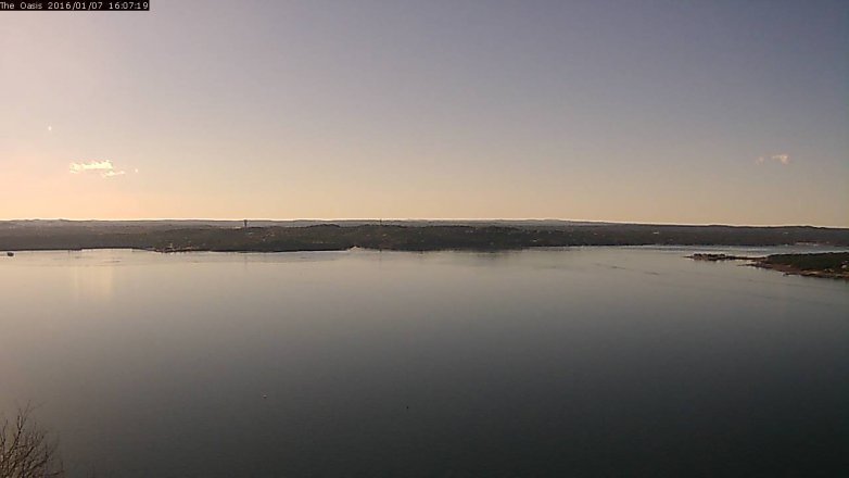 Lake Travis webcam, January 7, 2016 3:15 PM CT