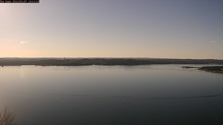 Lake Travis webcam, January 7, 2016 3:20 PM CT