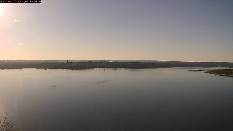 Lake Travis webcam, January 7, 2016 3:25 PM CT