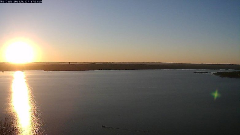 Lake Travis webcam, January 7, 2016 4:40 PM CT