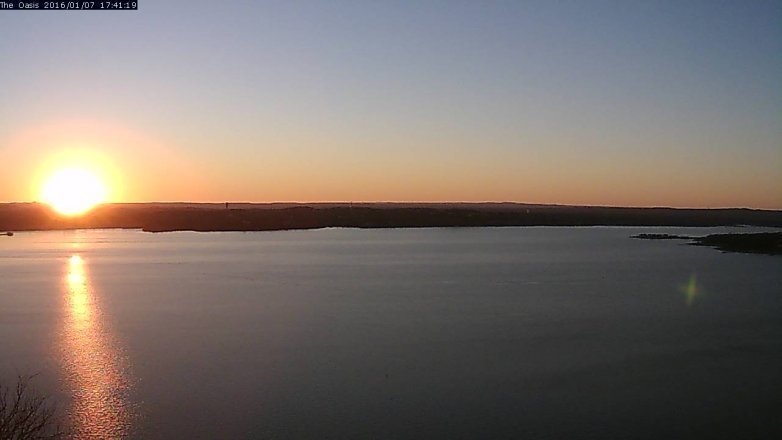 Lake Travis webcam, January 7, 2016 4:50 PM CT