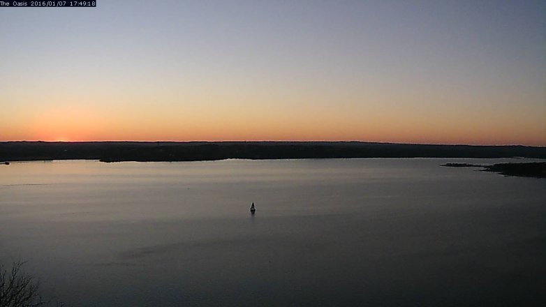 Lake Travis webcam, January 7, 2016 4:55 PM CT