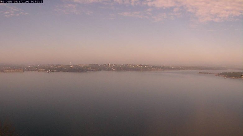 Lake Travis webcam, January 8, 2016 9:00 AM CT