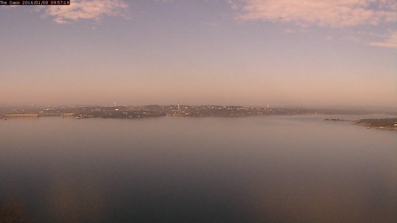 Lake Travis webcam, January 8, 2016 9:05 AM CT