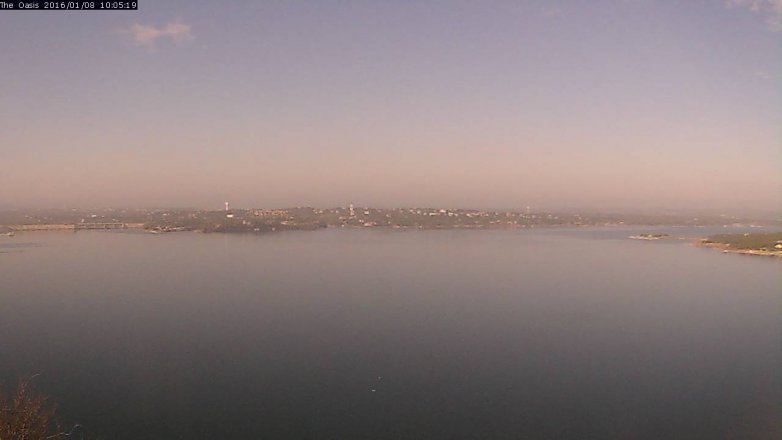 Lake Travis webcam, January 8, 2016 9:10 AM CT