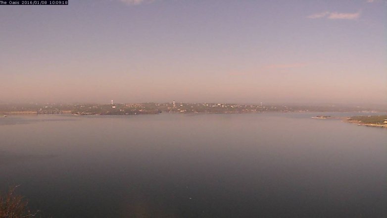 Lake Travis webcam, January 8, 2016 9:15 AM CT