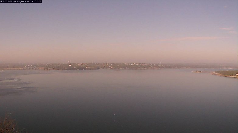 Lake Travis webcam, January 8, 2016 9:20 AM CT