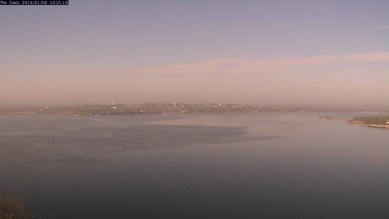 Lake Travis webcam, January 8, 2016 9:25 AM CT