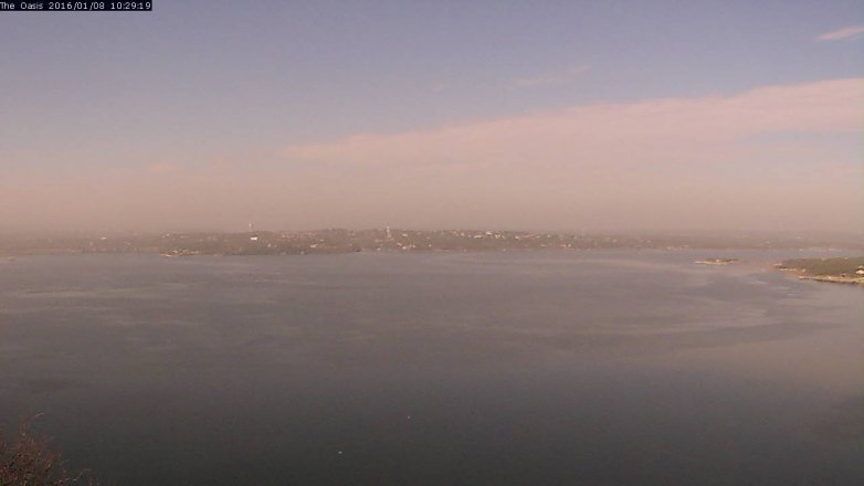 Lake Travis webcam, January 8, 2016 9:35 AM CT