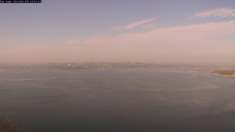 Lake Travis webcam, January 8, 2016 9:45 AM CT