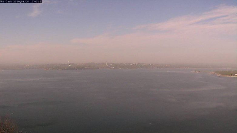 Lake Travis webcam, January 8, 2016 9:50 AM CT