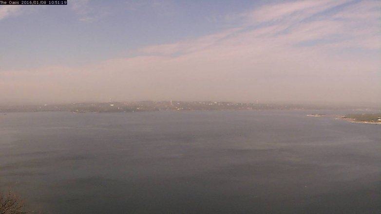 Lake Travis webcam, January 8, 2016 10:00 AM CT