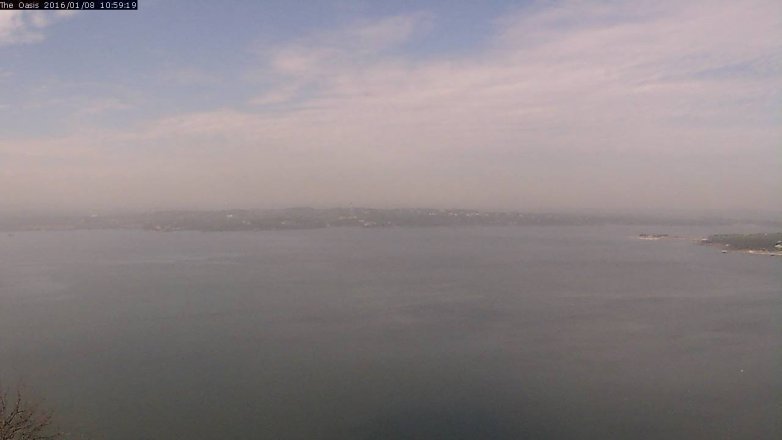 Lake Travis webcam, January 8, 2016 10:05 AM CT