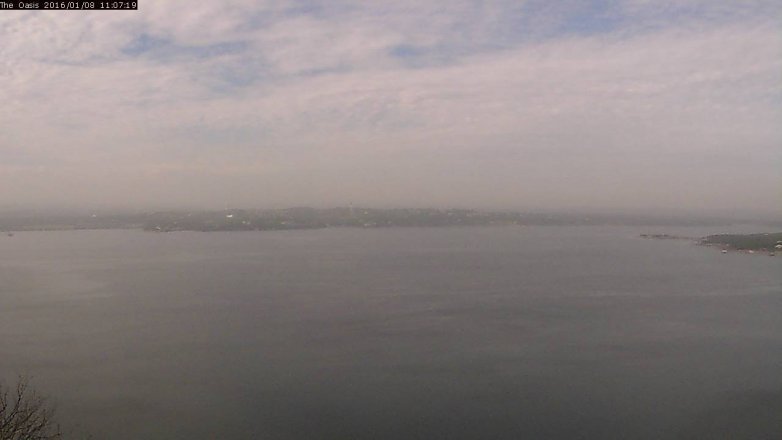 Lake Travis webcam, January 8, 2016 10:15 AM CT