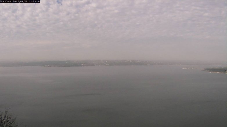 Lake Travis webcam, January 8, 2016 10:30 AM CT