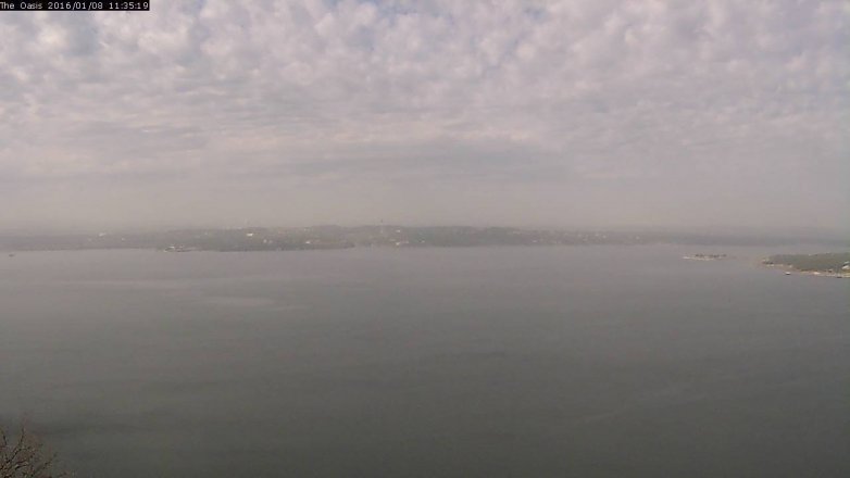 Lake Travis webcam, January 8, 2016 10:40 AM CT