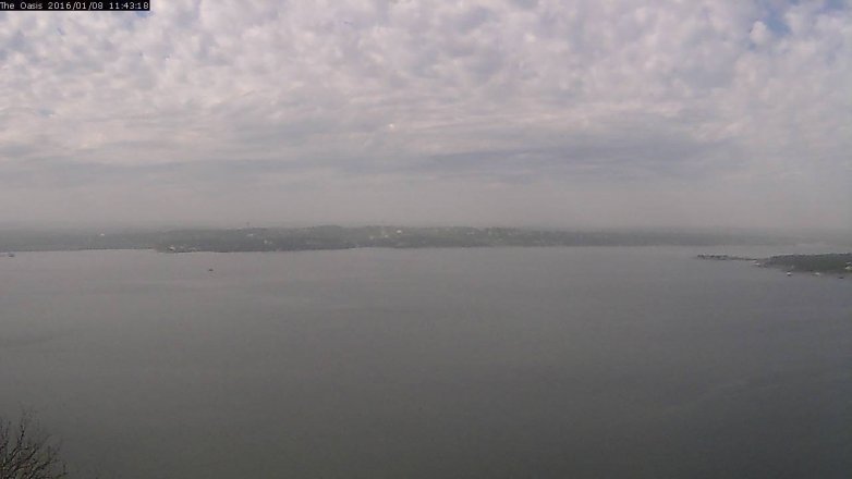 Lake Travis webcam, January 8, 2016 10:50 AM CT